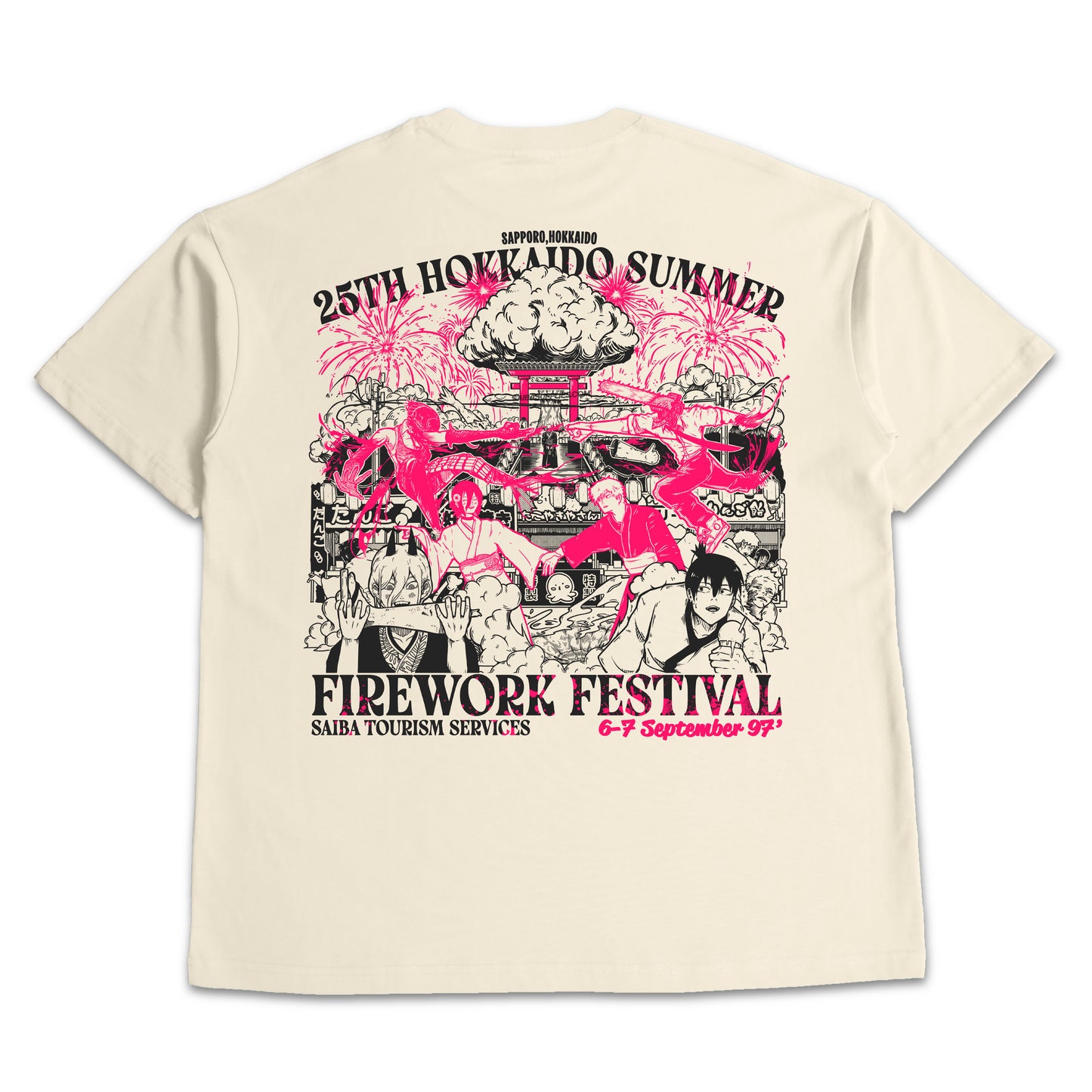 25th Hokkaido Summer Firework Festival Oversized T-Shirt